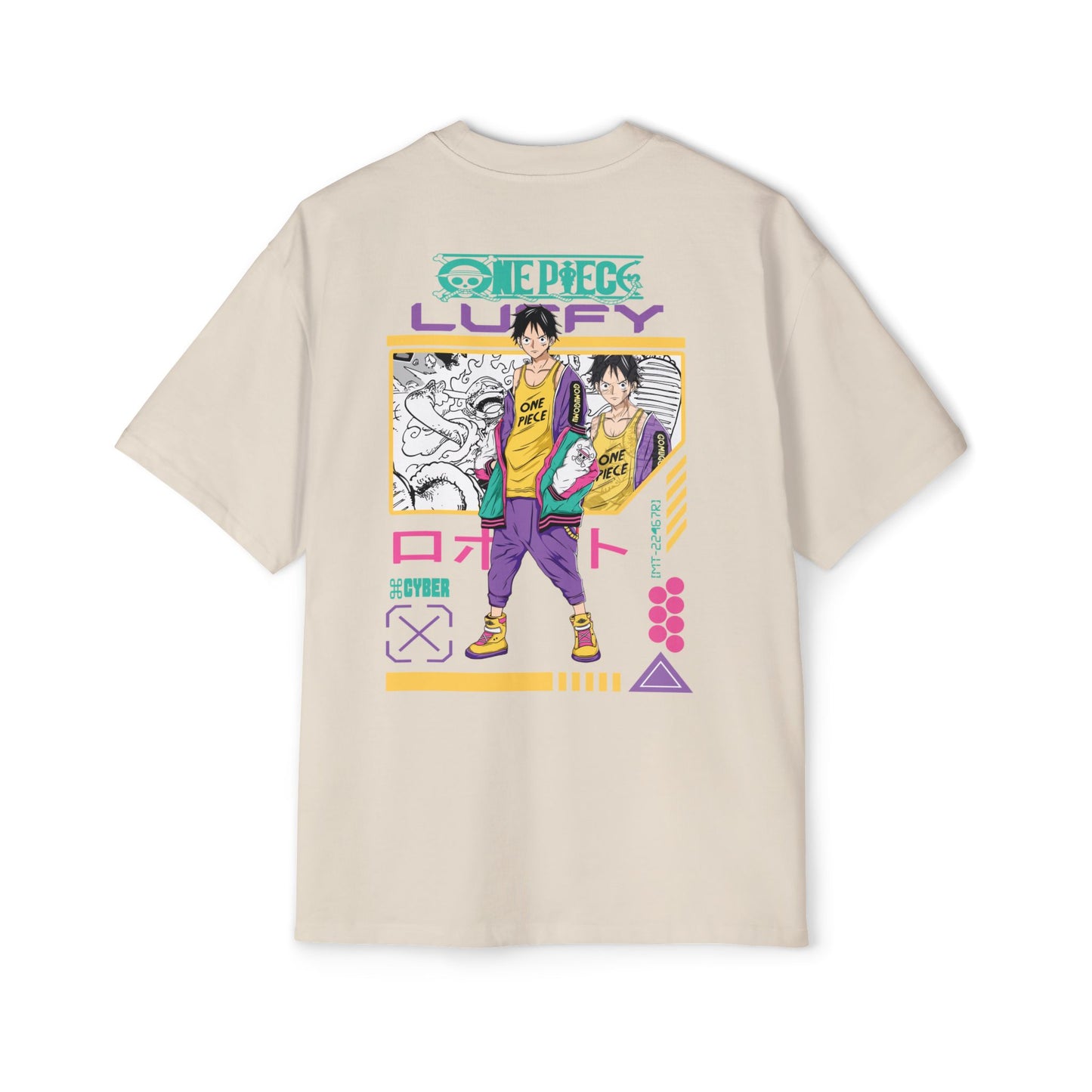 Heavy/Baggy Tee - One Piece Luffy Cyber Style
