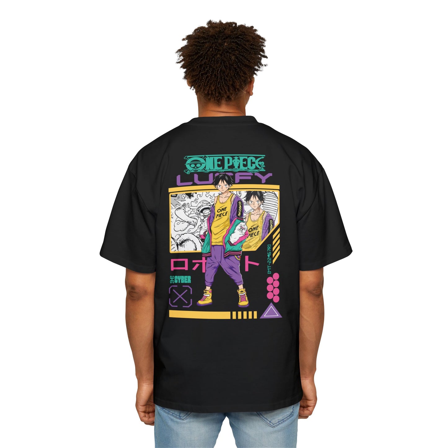 Heavy/Baggy Tee - One Piece Luffy Cyber Style