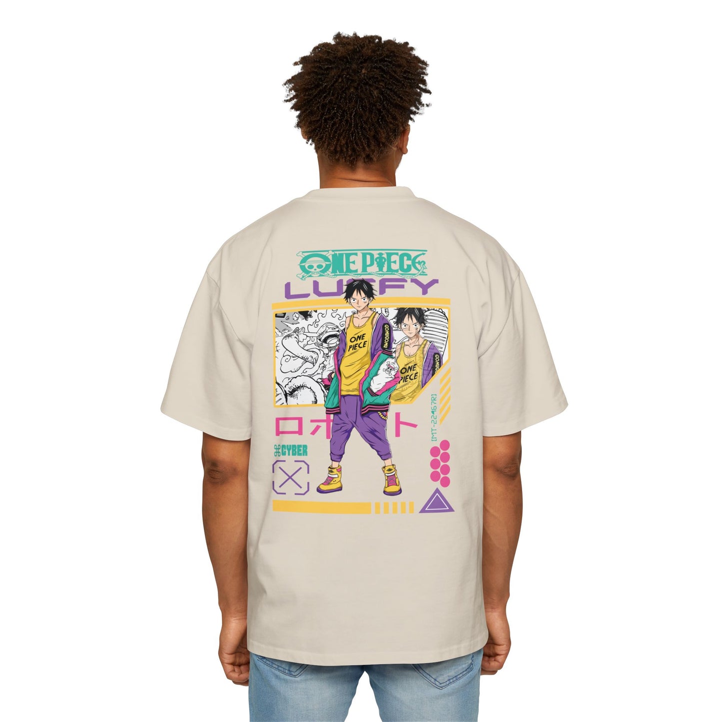 Heavy/Baggy Tee - One Piece Luffy Cyber Style